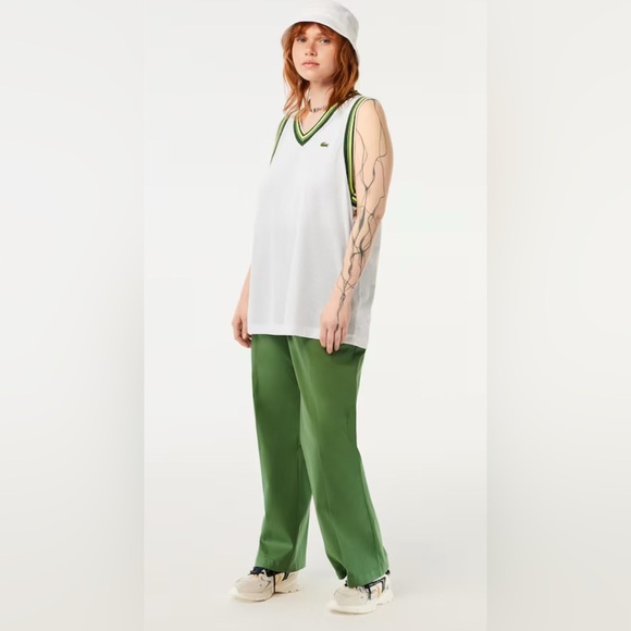 Lacoste Women’s Mesh V-Neck Tank Top | Size 42 (L) | NWT - Picture 5 of 15